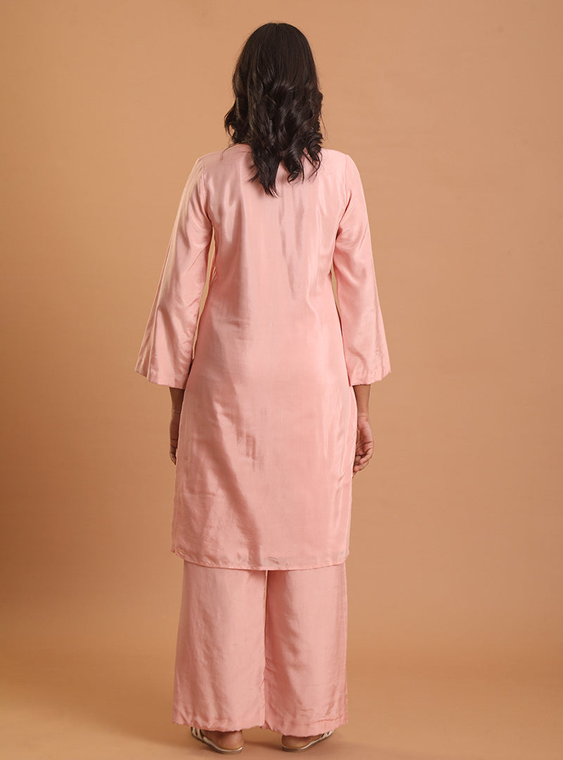 Pink embroidery kurta set