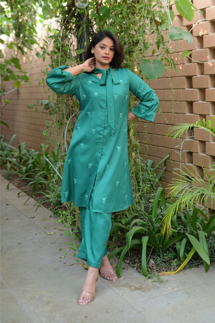 Orchid Bow Co-Ord Set Green