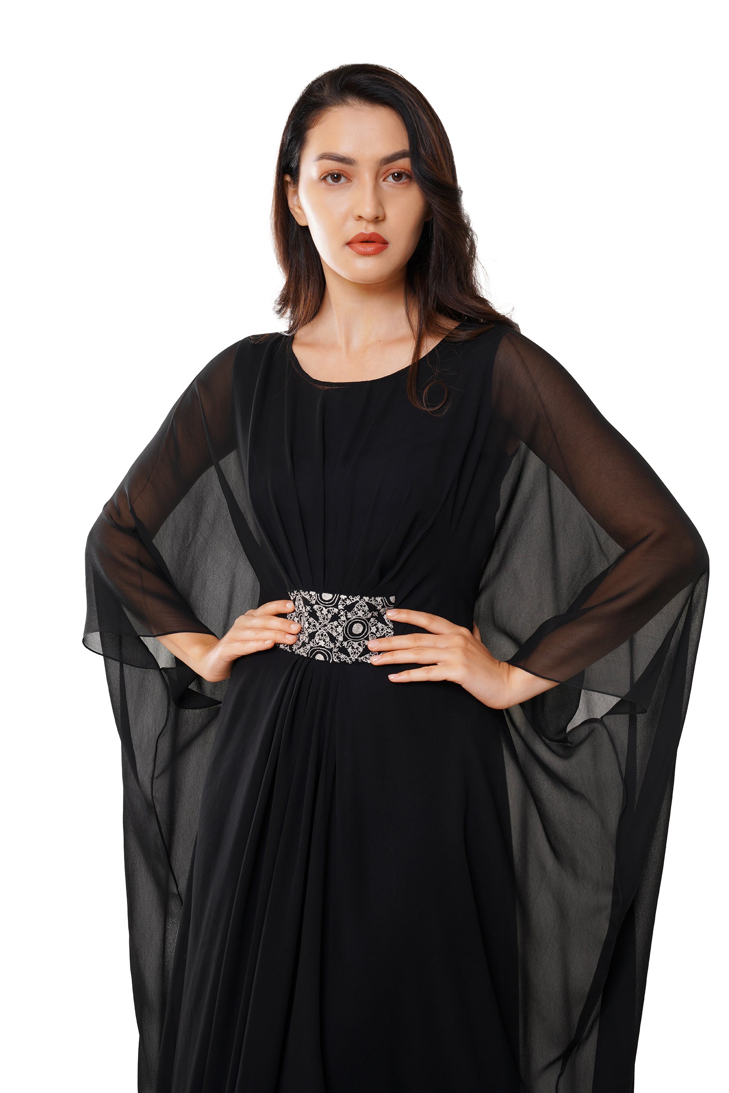 Black Bat wing Kaftan with Separate Inner
