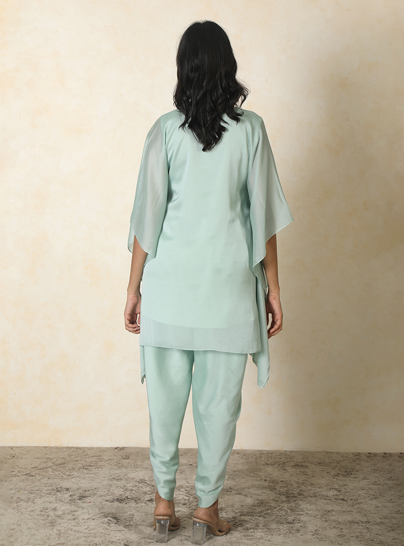 Kaftan with dhoti pants green