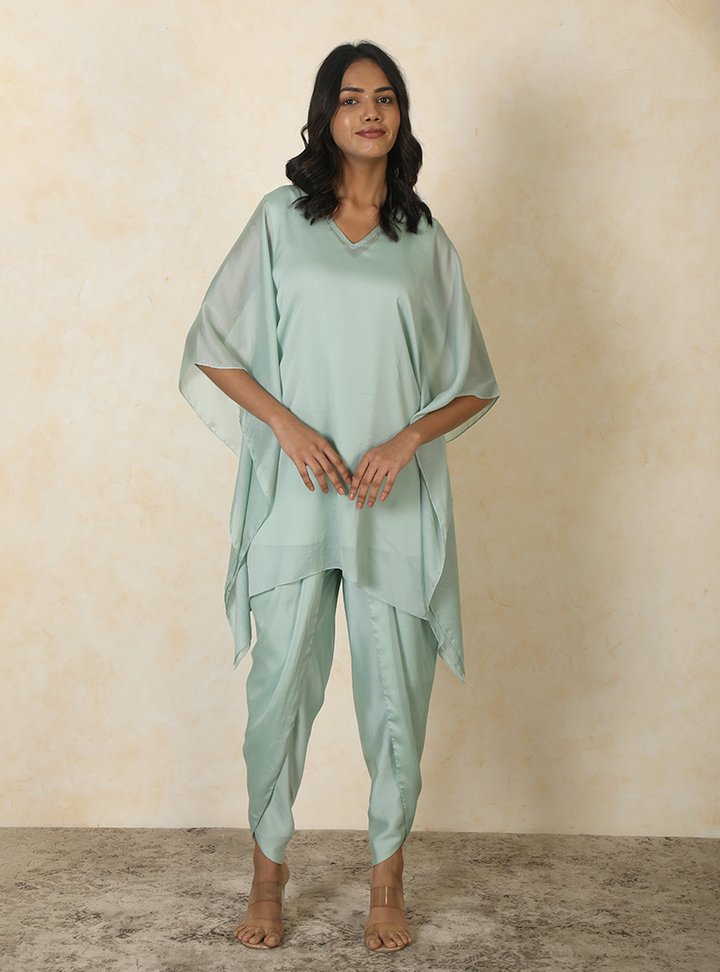 Kaftan with dhoti pants green