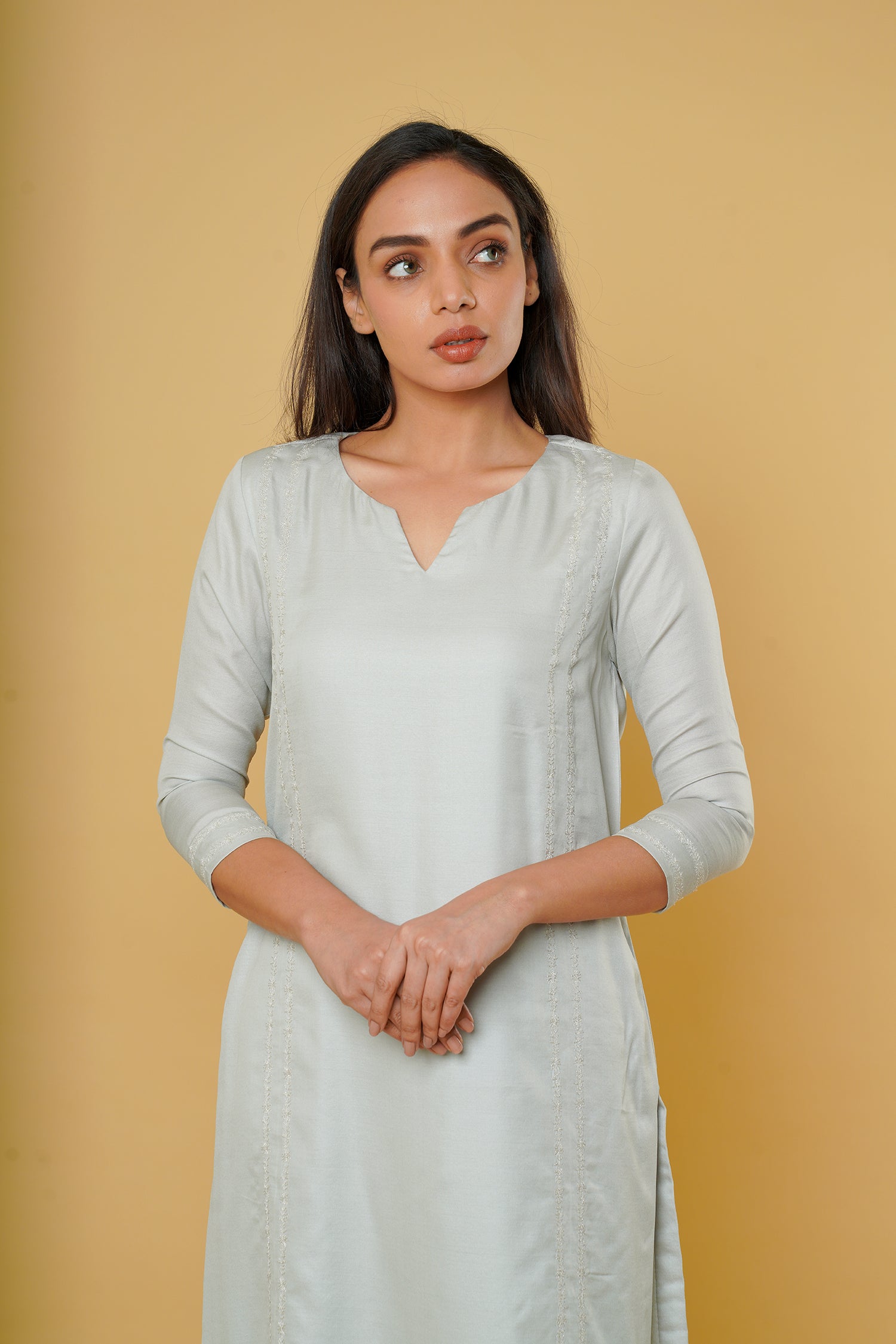 Cool Grey Elbow Hands Kurti