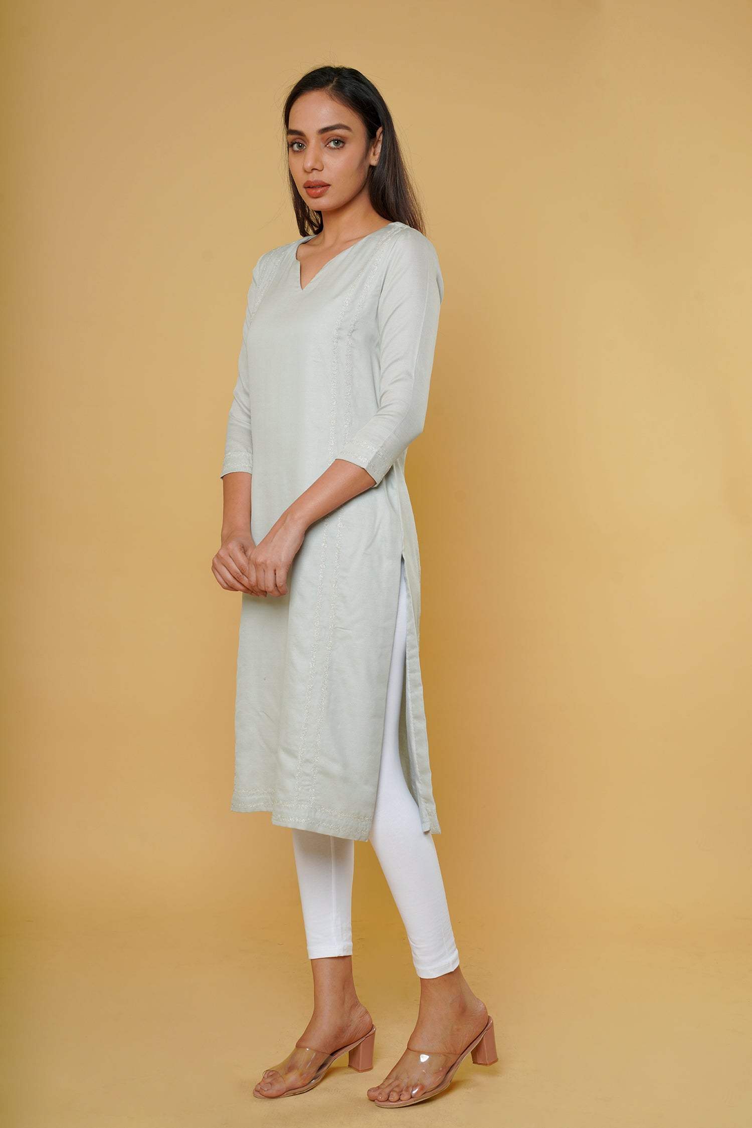 Cool Grey Elbow Hands Kurti