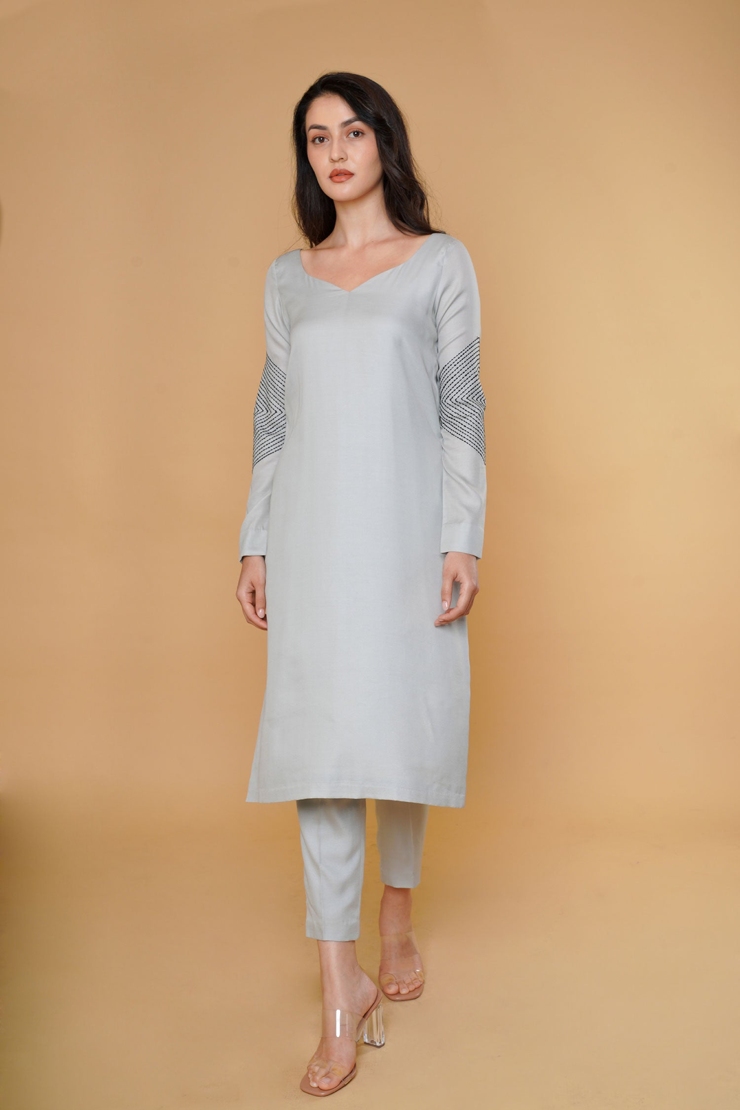 Cool Grey Kurti with Pants