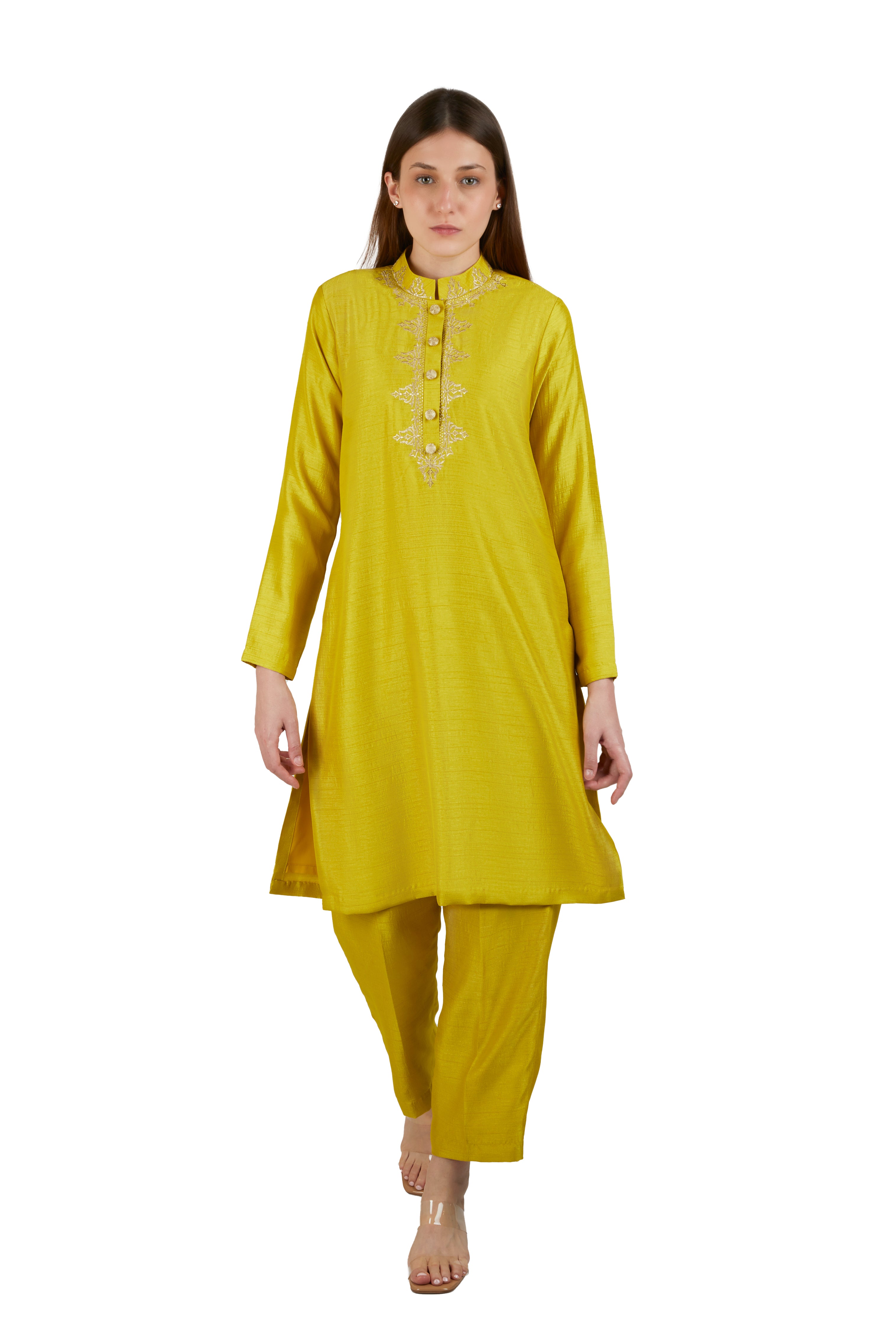 Brinda Kurti Set Yellow