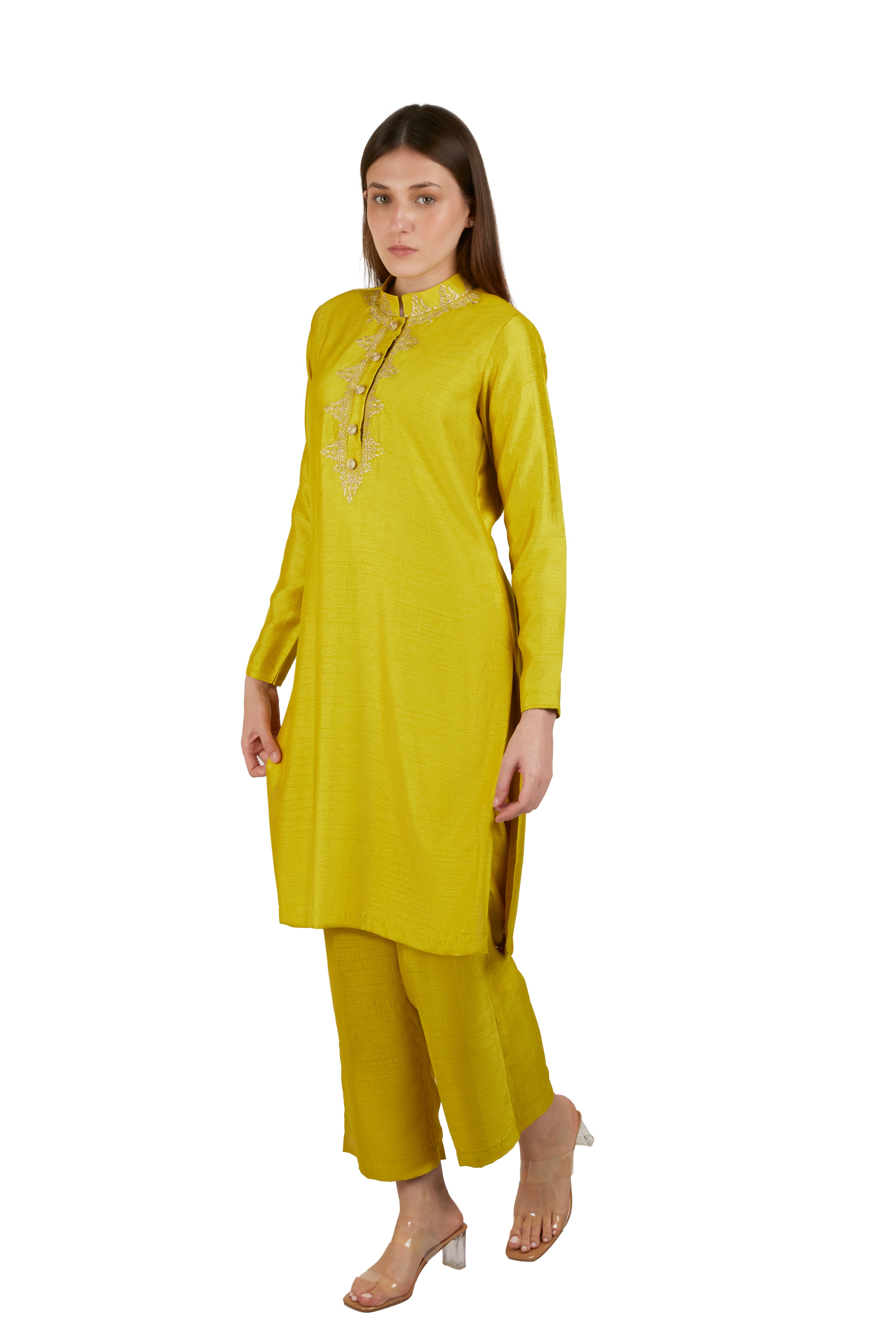 Brinda Kurti Set Yellow