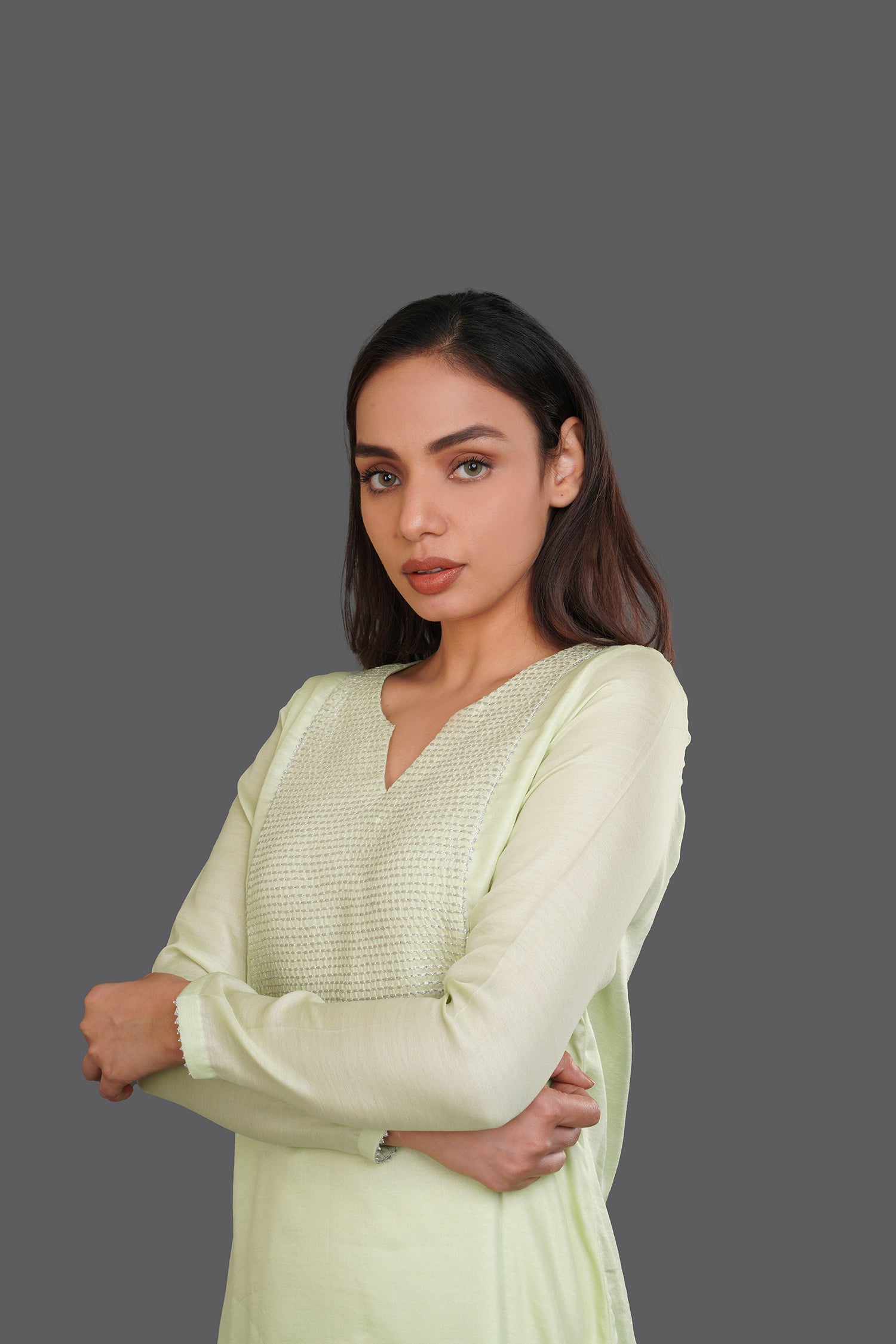 Misty Green Long Kurti