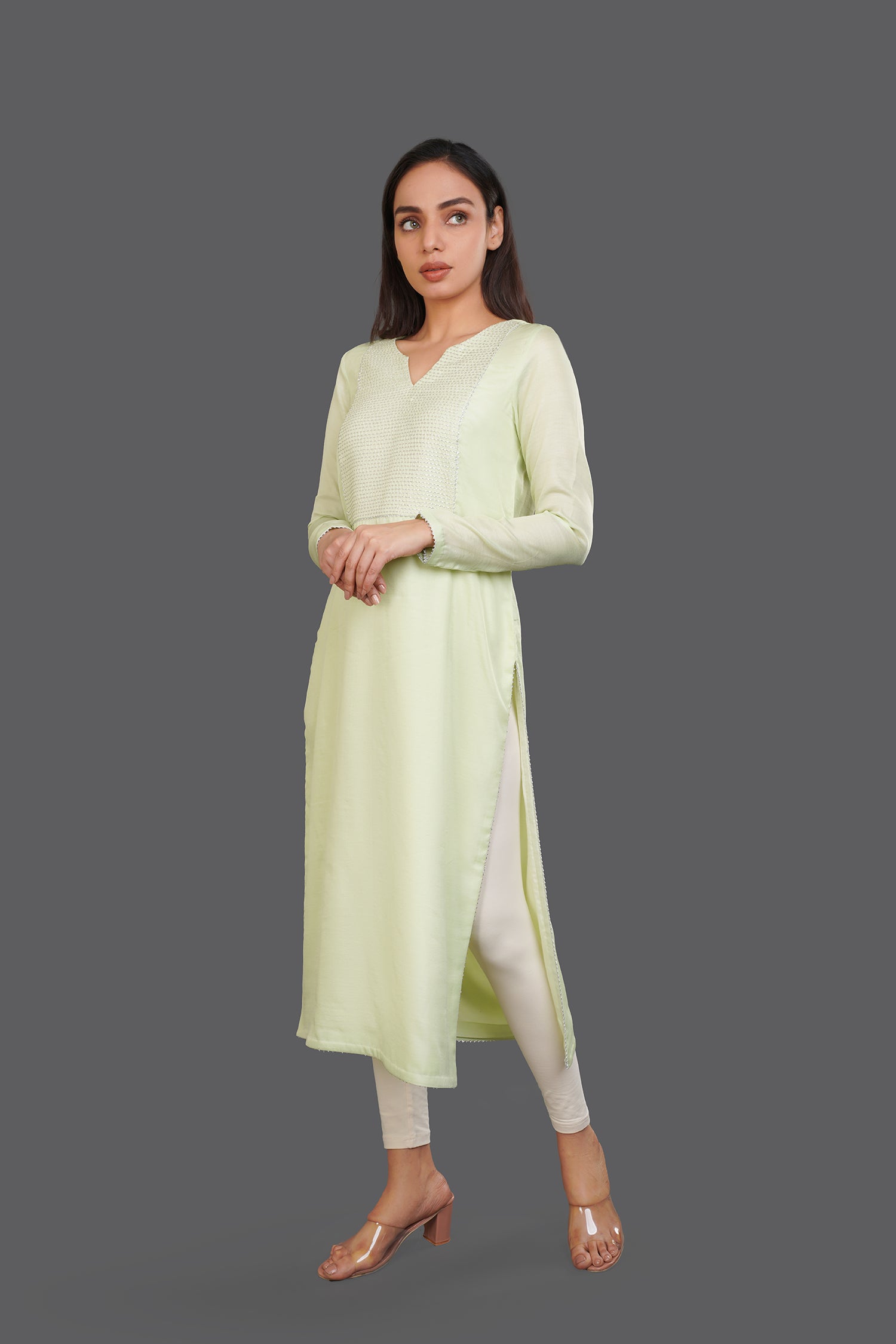 Misty Green Long Kurti