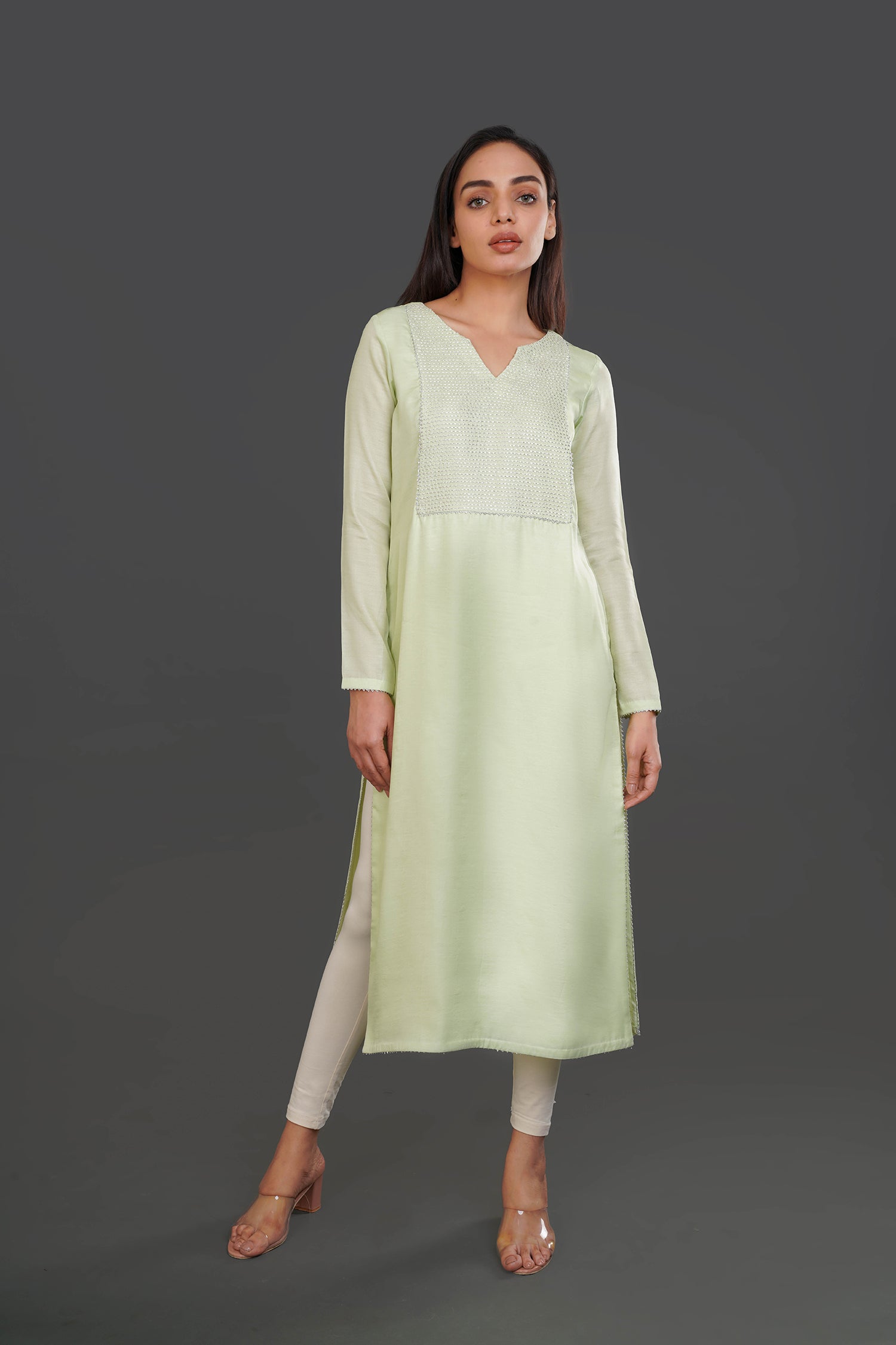 Misty Green Long Kurti