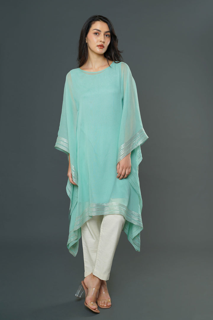 Misty Jade Kaftan With Separate inner