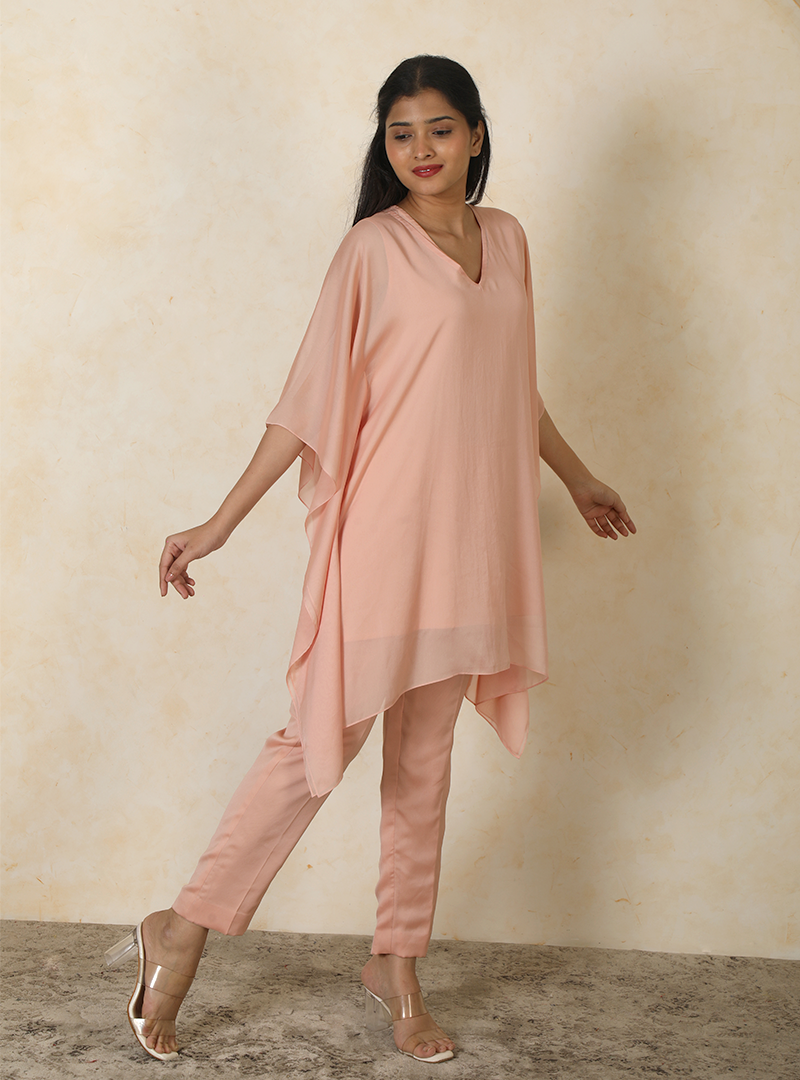 Kaftan with pants peach