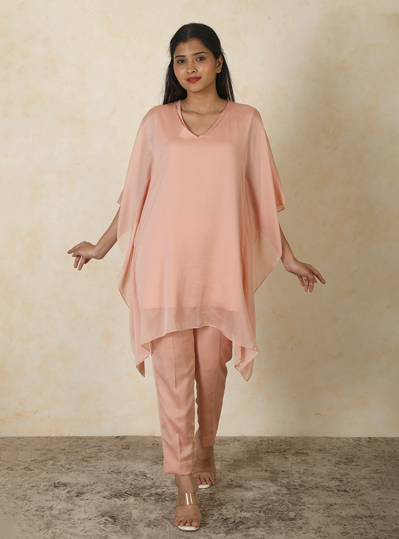 Kaftan with pants peach