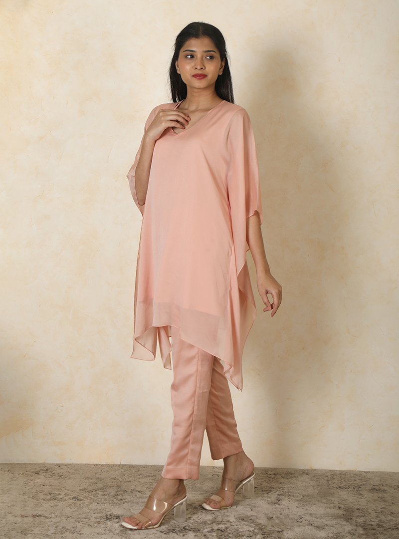 Kaftan with pants peach
