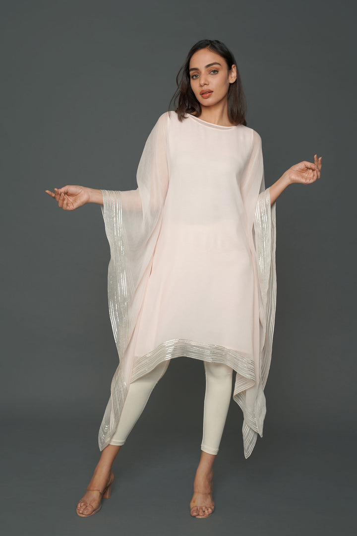 Soft Peach Kaftan with separate inner